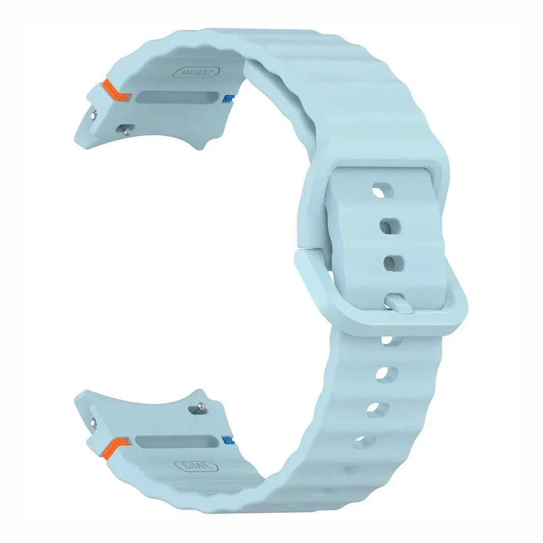 Wave Silicone Sport Band for Samsung Watch4 | 5 | 6 | 7 Watch4 | 5 | 6 | 7 / Powder Blue - Ktusu
