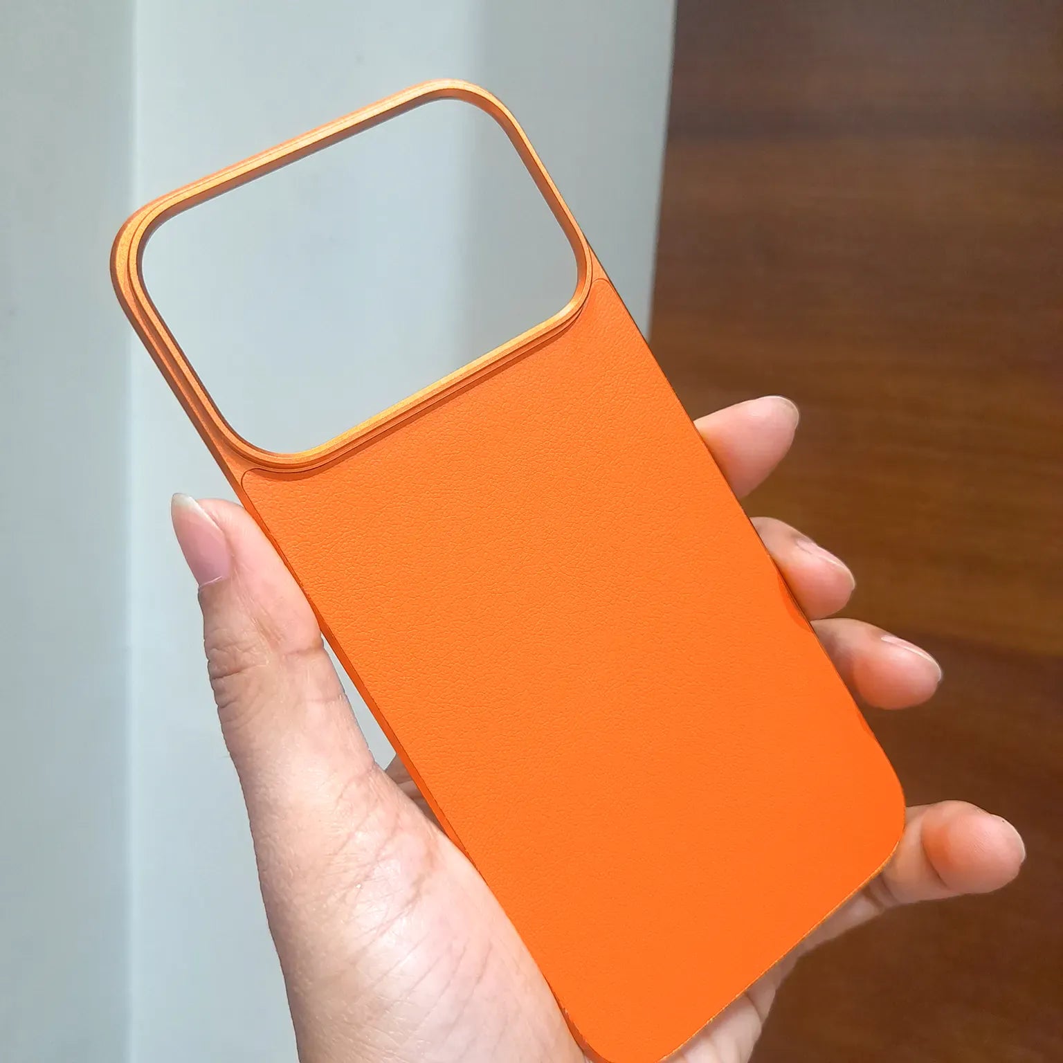 Cases & Covers Leather Texture Frameless Magnetic MagSafe Back Panel case for iPhone 17 Pro Max