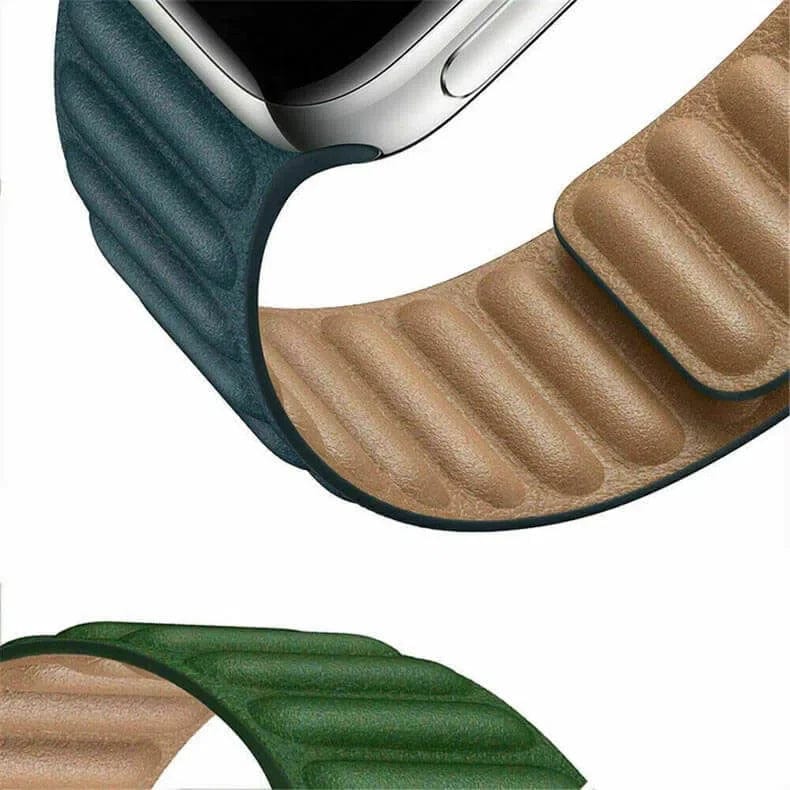 Leather Texture Magnetic Link Strap for Apple Watch 42 | 44 | 45 | Ultra 49 | 46mm S10