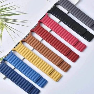 Leather Texture Magnetic Link Strap for Apple Watch 42 | 44 | 45 | Ultra 49 | 46mm S10