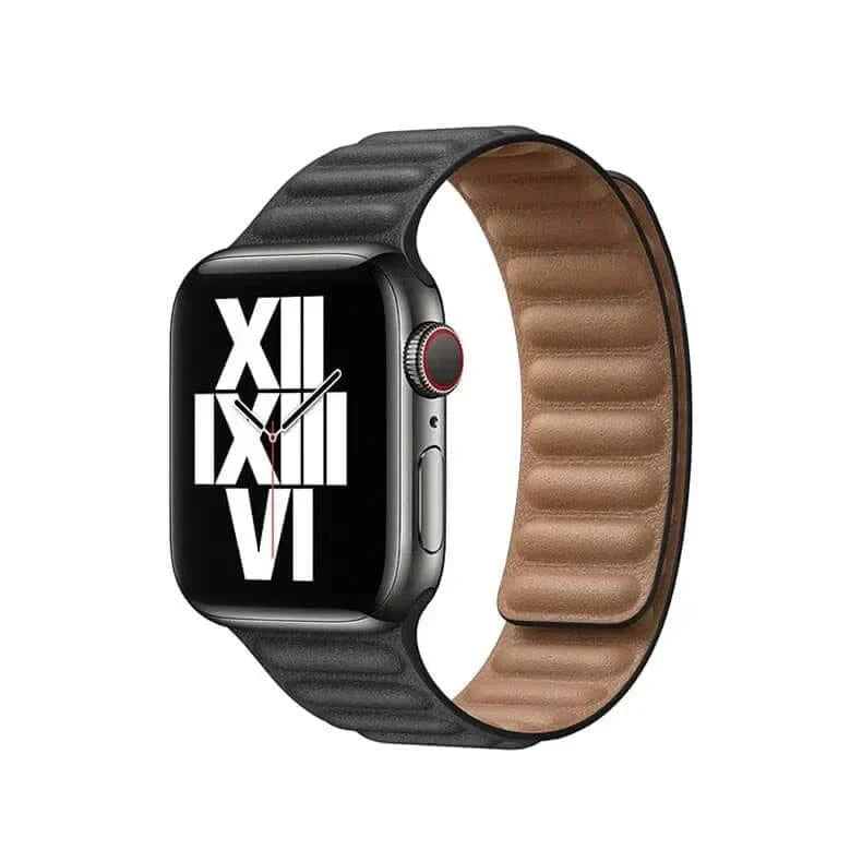 Leather Texture Magnetic Link Strap for Apple Watch 42 | 44 | 45 | Ultra 49 | 46mm S10