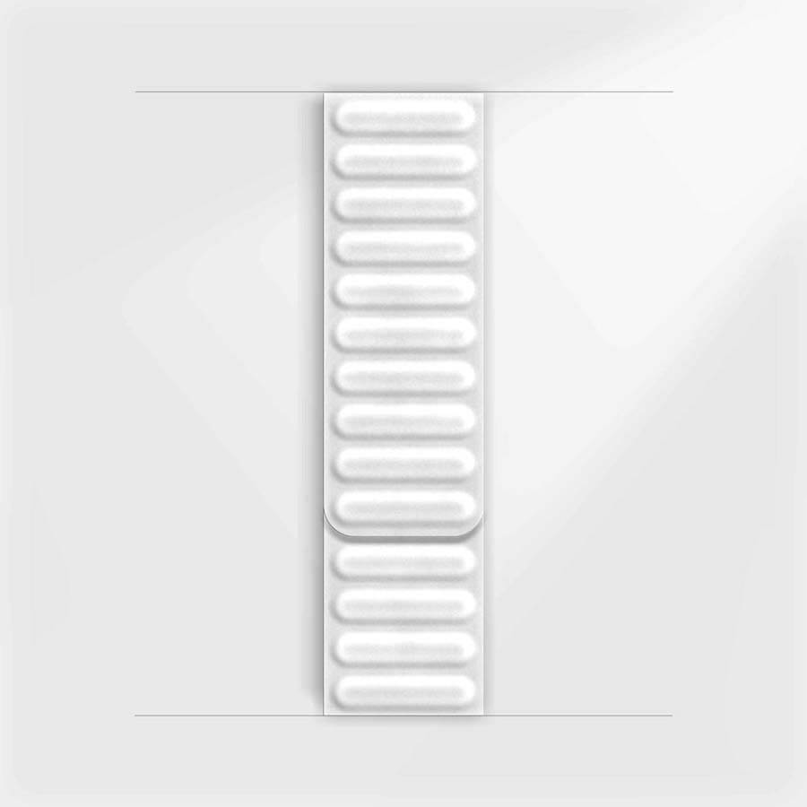 ktusu Generic Watch Bands Leather Texture Magnetic Link Strap for Apple Watch 42 | 44 | 45 | Ultra 49 | 46mm S10 White