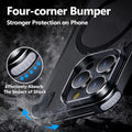 Cases & Covers for Leather Texture Metal Kickstand Frameless MagSafe Case for iPhone