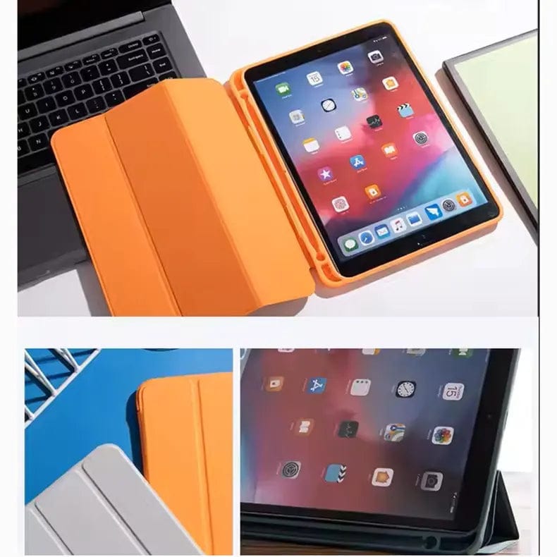 Cases & Covers for Leather Texture TPU Fabric Finish Back Case for iPad