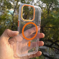 Cases & Covers for iPhone 16 Pro Max / Orange Lens Protection Frame MagSafe Phone Back Case for Apple iPhone