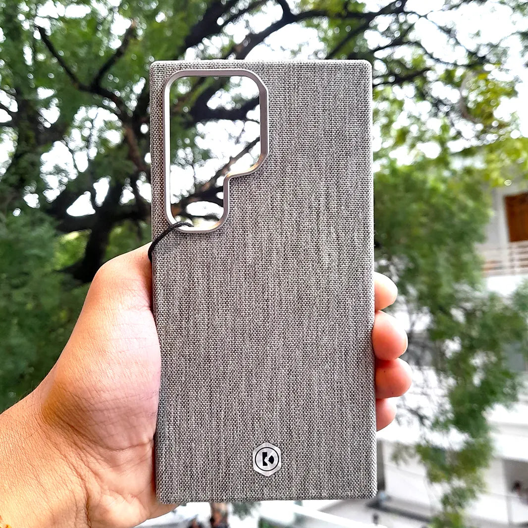 ktusu Generic Cases & Covers Lilen Fabric Texture Case for Samsung S25 Ultra Light Grey