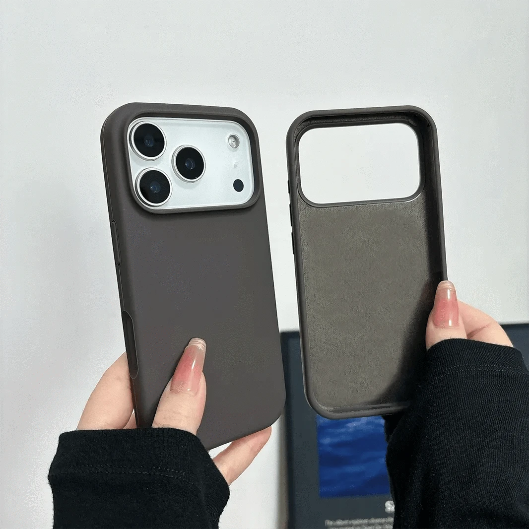ktusu Generic Cases & Covers Liquid Silicone inner microfiber Case for iPhone 17 Pro Max Brownish Grey