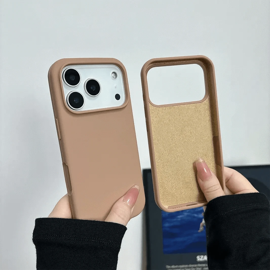 ktusu Generic Cases & Covers Liquid Silicone inner microfiber Case for iPhone 17 Pro Max Pastel Brown