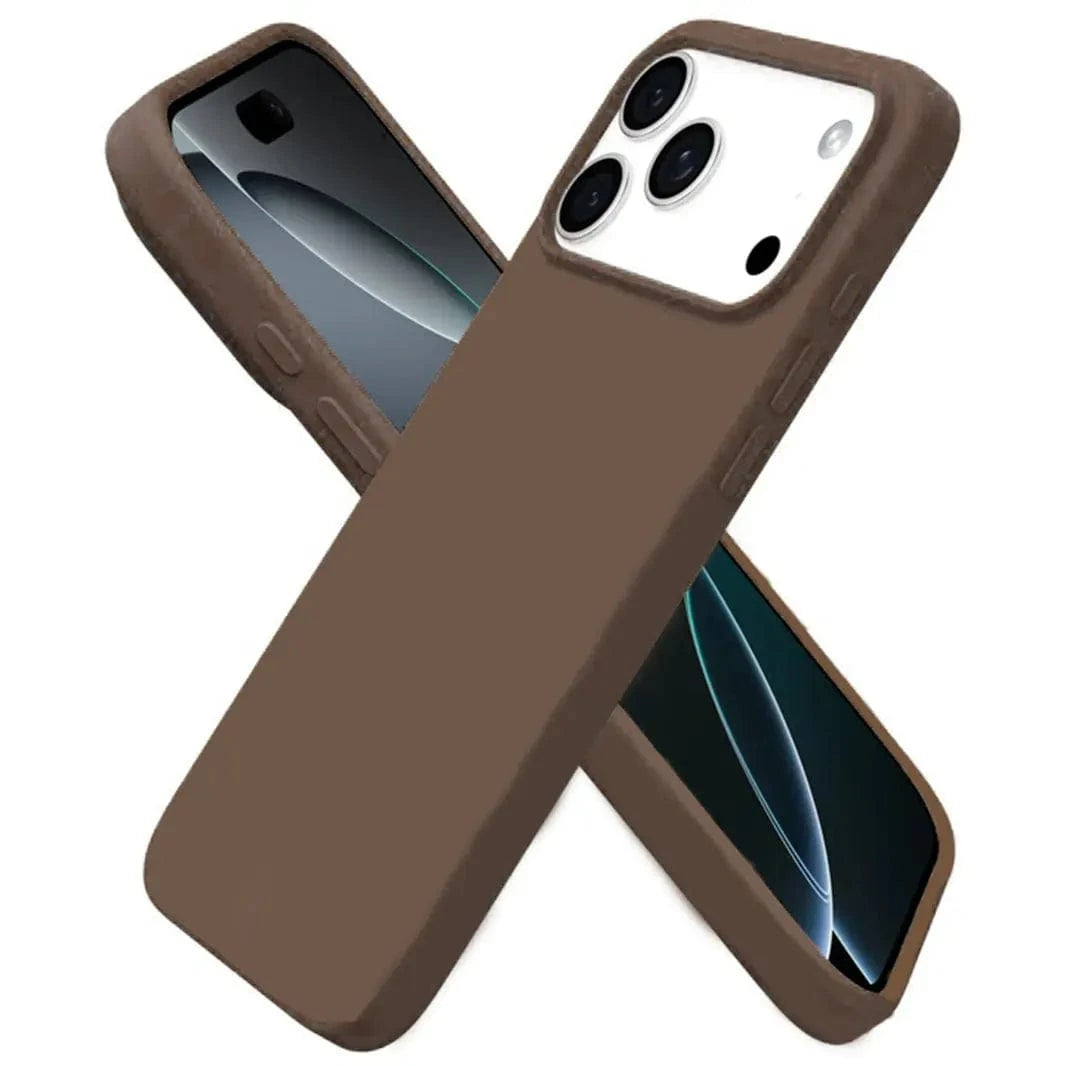 ktusu Generic Cases & Covers Liquid Silicone inner microfiber Case for iPhone 17 Pro Max Rust Brown