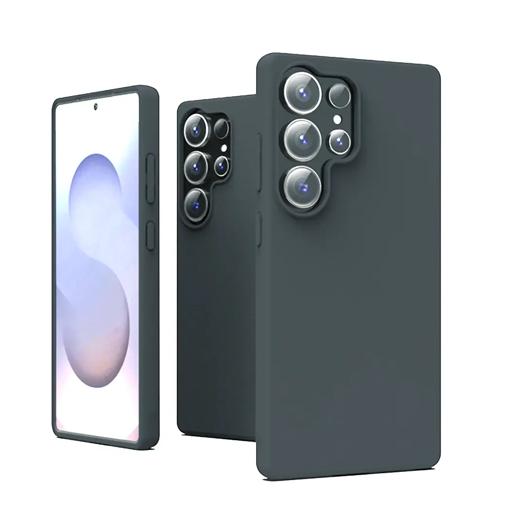 ktusu Generic Cases & Covers Liquid Silicone Soft Touch Feel hard Case for Samsung S24 Ultra Dark Grey