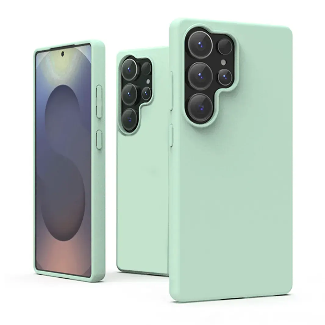 ktusu Generic Cases & Covers Liquid Silicone Soft Touch Feel hard Case for Samsung S24 Ultra Mint Green