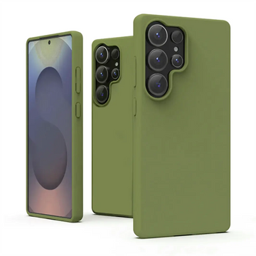 ktusu Generic Cases & Covers Liquid Silicone Soft Touch Feel hard Case for Samsung S24 Ultra Olive Flak