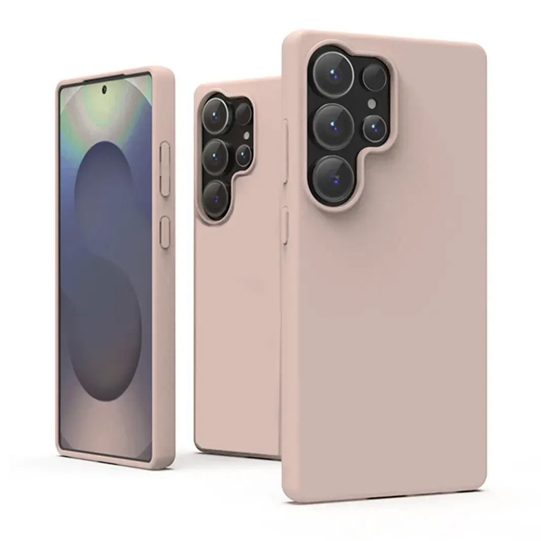 ktusu Generic Cases & Covers Liquid Silicone Soft Touch Feel hard Case for Samsung S24 Ultra Sand Pink