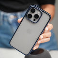 Cases & Covers for iPhone 15 Pro Max / Blue Lusterless Soft Frame Hard Transparent Back Phone Cover for iPhone