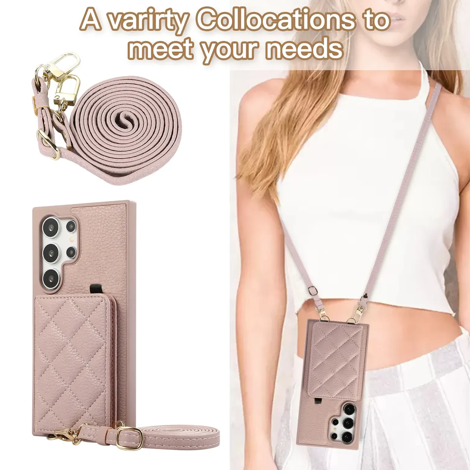 Cases & Covers Luxury Crossbody Mirror Wallet Cards Solt Leather Case for Samsung S26 Ultra