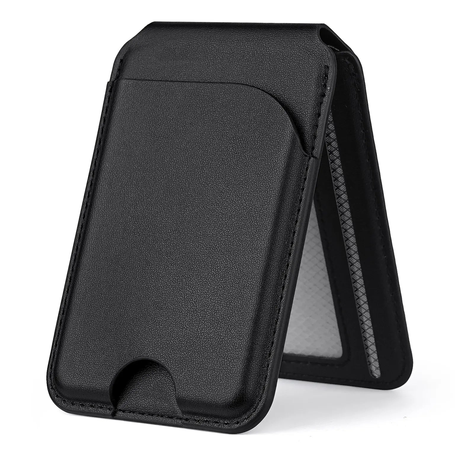 Enhancement Magnetic Bracket Card Holder Magsafe Leather Wallet for iPhone