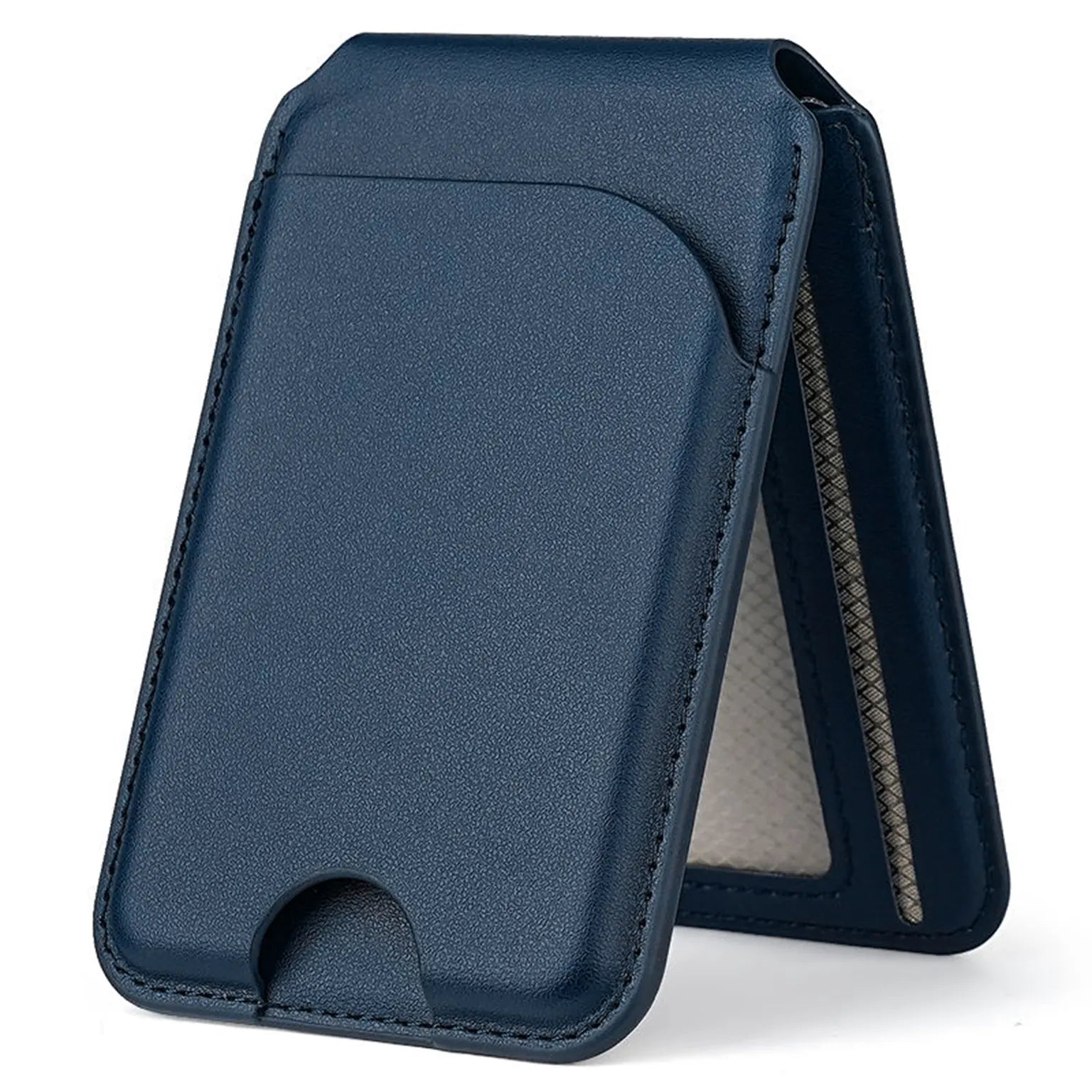 Enhancement Magnetic Bracket Card Holder Magsafe Leather Wallet for iPhone
