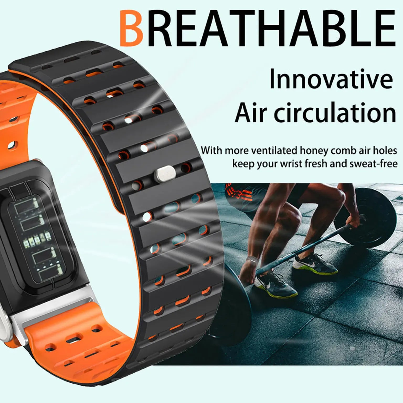 Watch Bands Magnetic Breathable Silicone Soft Sports Loop Adjustable Replacement Strap for Whoop 5.0 (MG) ECG | LIFE