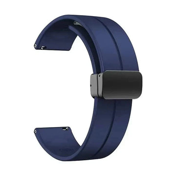 Midnight Blue Magnetic D-Buckle Silicone Band for Smartwatch 22mm Watch Bands