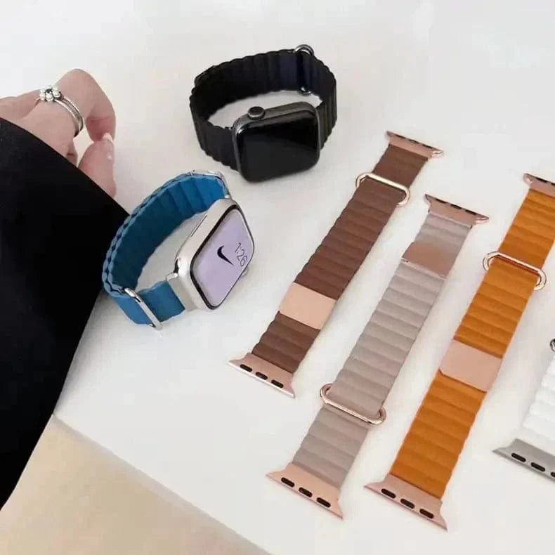Watch Band Texture Magnetic Leather Texture Band for Apple Watch 38 | 40 | 41 | 42mm S10 ...