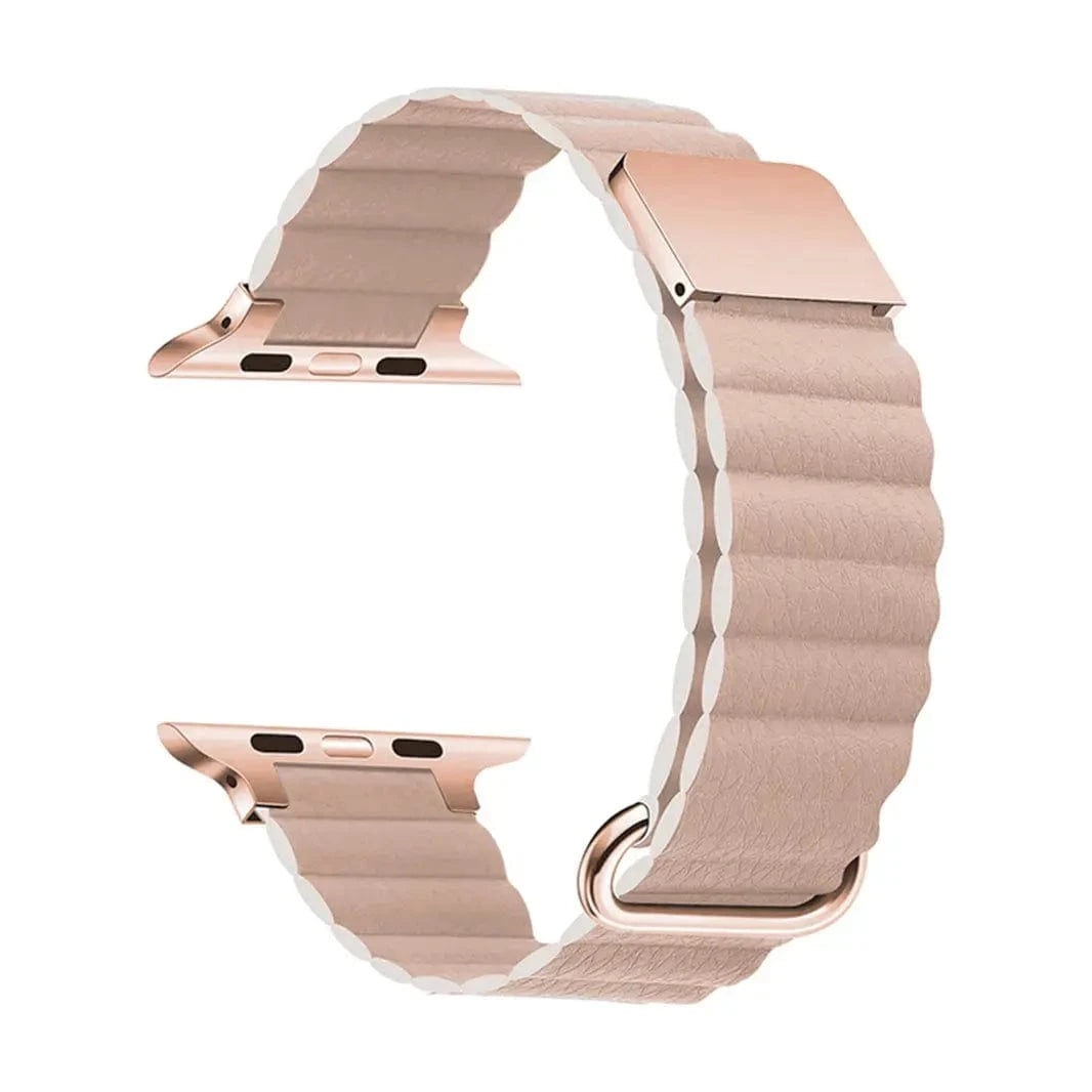 Magnetic Leather Texture Band for Apple Watch 38 | 40 | 41 | 42mm S10