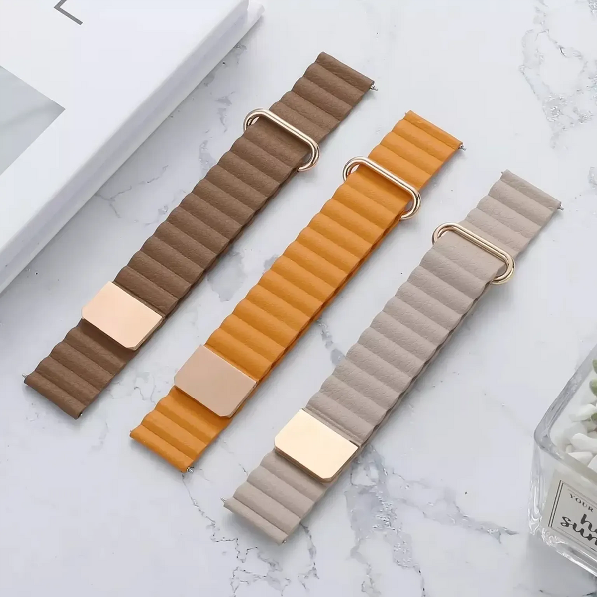 Watch Band Texture Magnetic Leather Texture Band for Smartwatch 22mm – ktusu