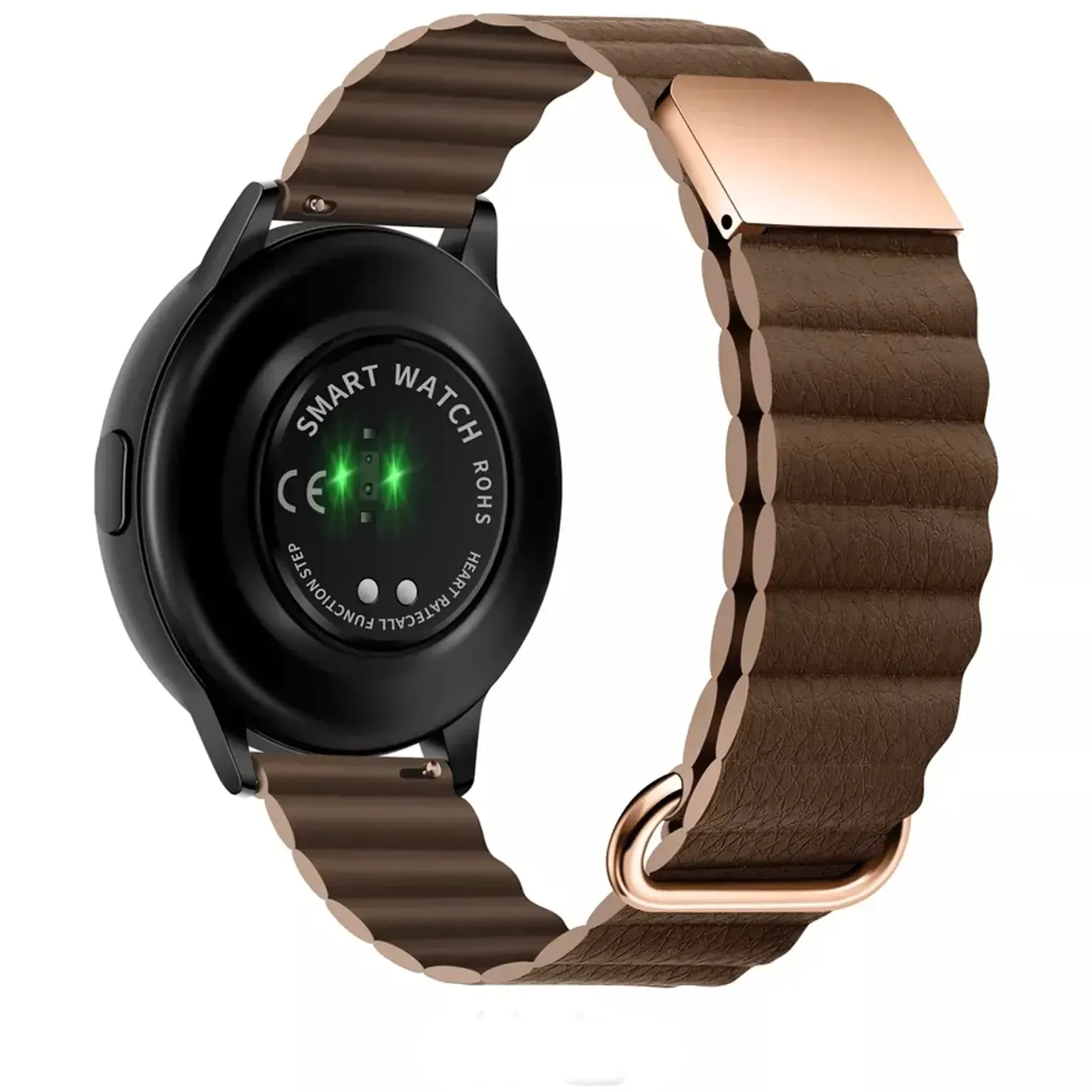 Tan Brown Magnetic Leather Texture Band for Smartwatch 20mm Watch Bands