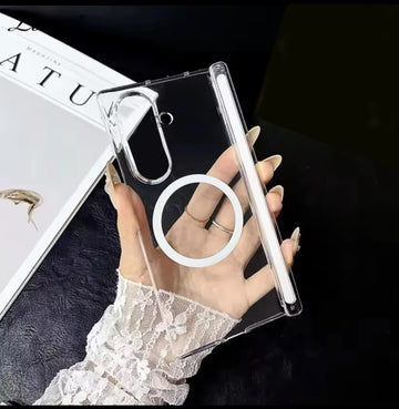 Cases & Covers Magnetic Magsafe Transparent Case with Hinge Protection for Samsung Z Fold7