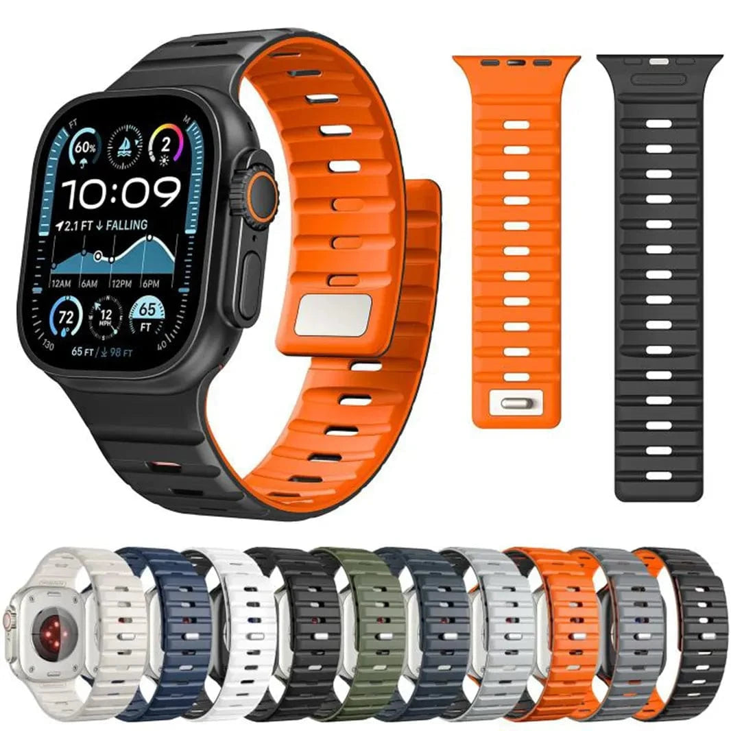 ktusu Generic Watch Bands Magnetic Silicone Sports Band for Apple Watch 42 | 44 | 45 | Ultra 49 | 46mm S10