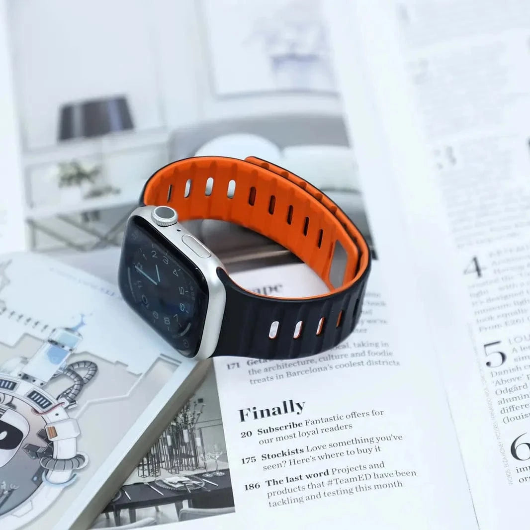 ktusu Generic Watch Bands Magnetic Silicone Sports Band for Apple Watch 42 | 44 | 45 | Ultra 49 | 46mm S10