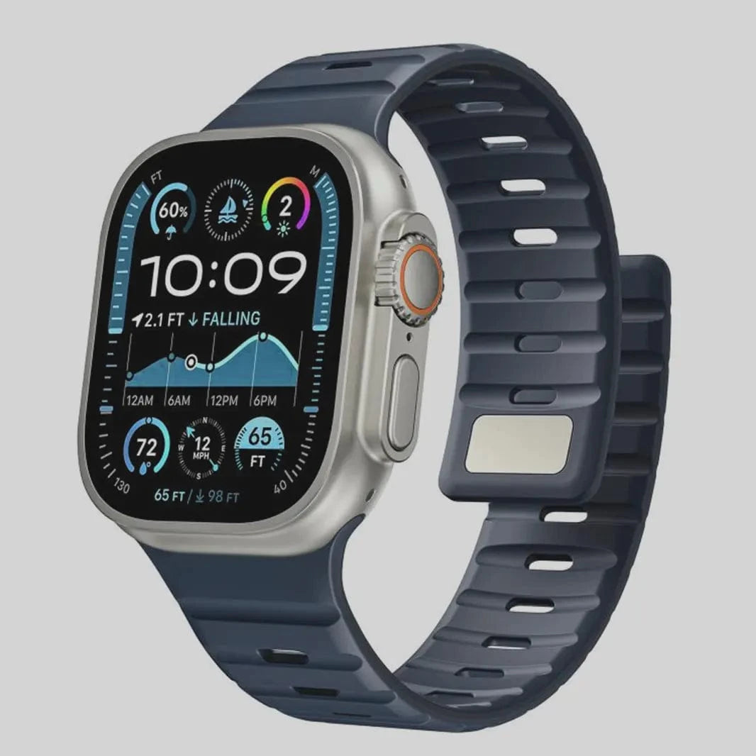 ktusu Generic Watch Bands Magnetic Silicone Sports Band for Apple Watch 42 | 44 | 45 | Ultra 49 | 46mm S10 Midnight Blue