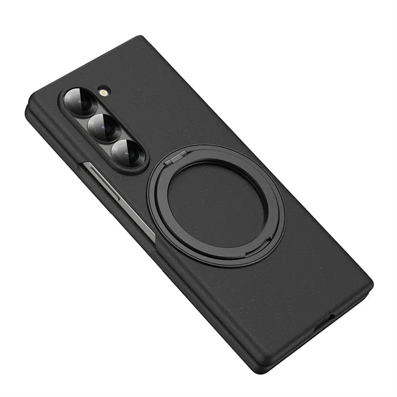 Cases & Covers for Samsung Fold6 / Black Magnetic Slim Matte PC 360 Rotating Bracket Phone Case for Z Fold