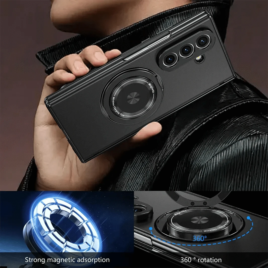 ktusu Generic Cases & Covers Magnetic Suction 360 Rotating Stand Case with Hinge Protection for Samsung Z Fold7
