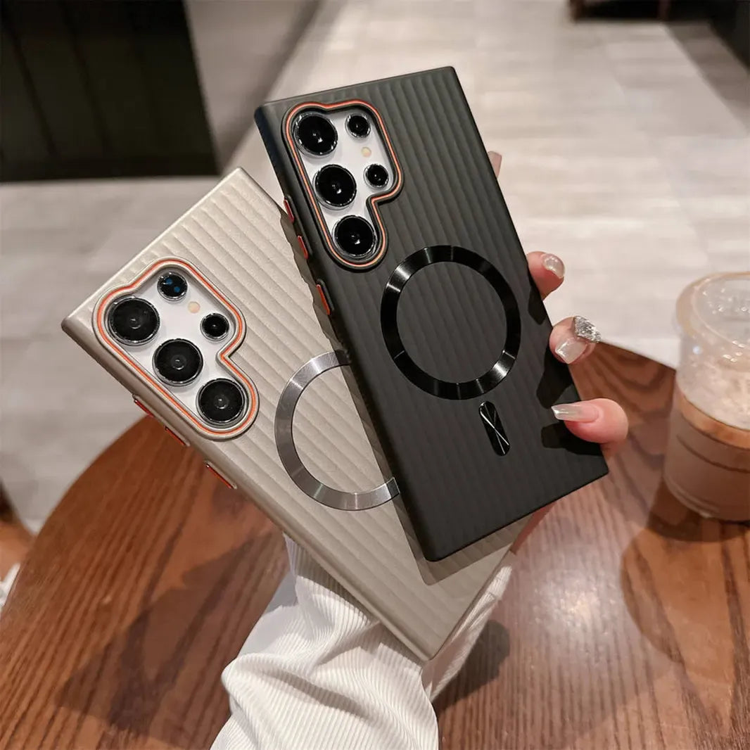 ktusu Generic Cases & Covers Matte Corrugated Magnetic Magsafe Hard Case for Samsung S25 Ultra