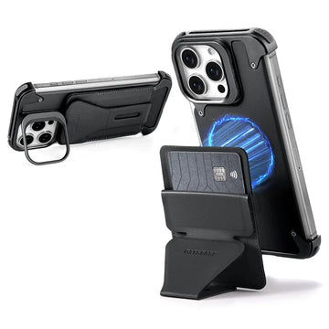Cases & Covers Metal Frame Leather Magnetic Card Holder MagSafe Case for iPhone 16 Pro
