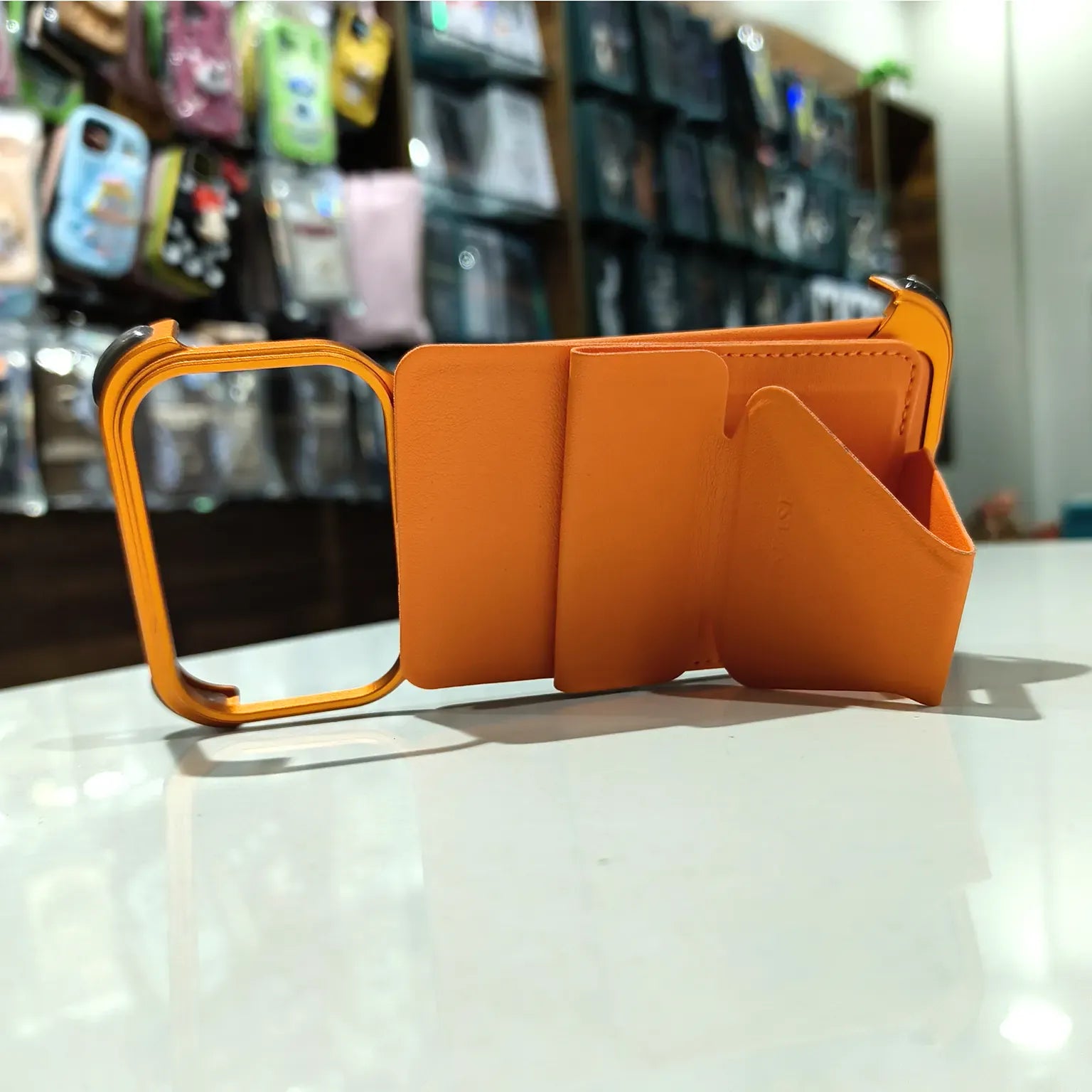 Cases & Covers Metal Frame Leather Magnetic Card Holder MagSafe Case for iPhone 17 Pro Max
