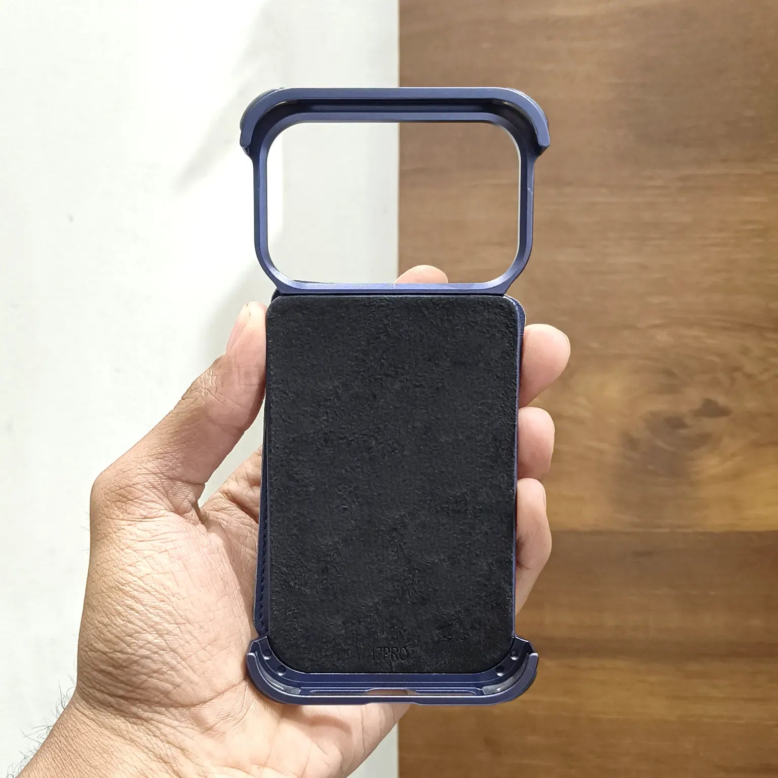 Cases & Covers Metal Frame Leather Magnetic Card Holder MagSafe Case for iPhone 17 Pro Max