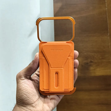 Cases & Covers Metal Frame Leather Magnetic Card Holder MagSafe Case for iPhone 17 Pro Max