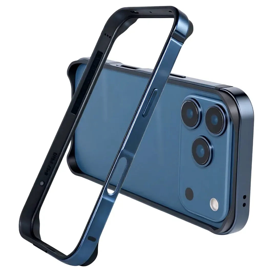 Deep Blue Metal Reinforced Aluminum Frame Case for iPhone 17 Pro Max Cases & Covers