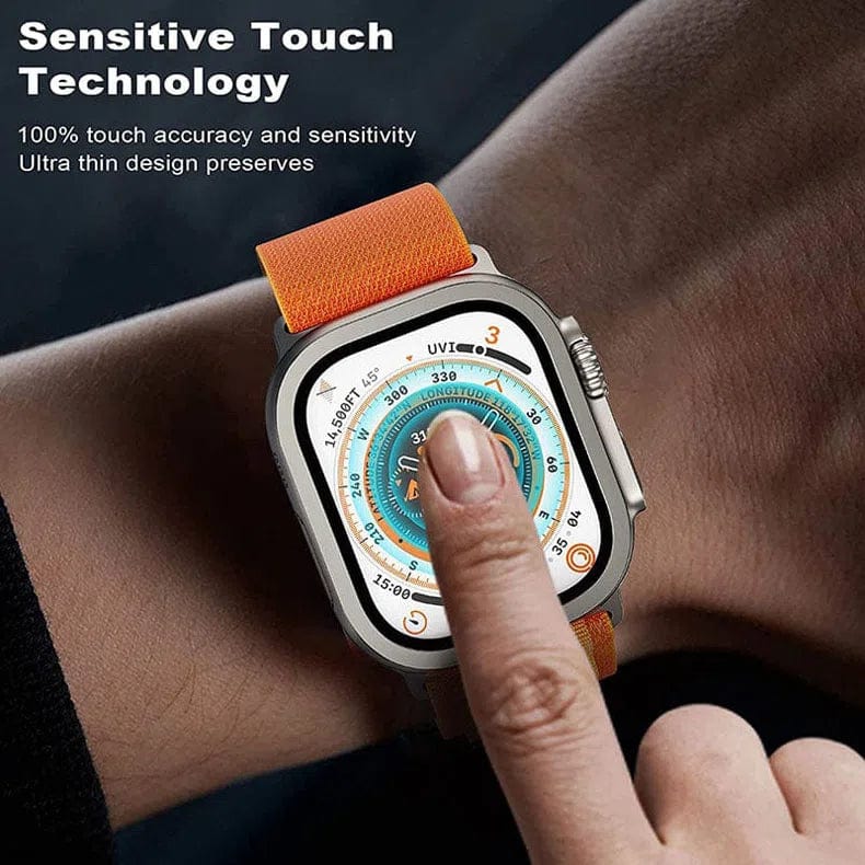 Metalic Alloy Frame Screen Protector Glass for Apple Watch Ultra 49mm