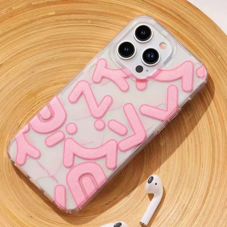 Mikalen Graffiti Letter Print Soft Edge Hard Case for iPhone 15