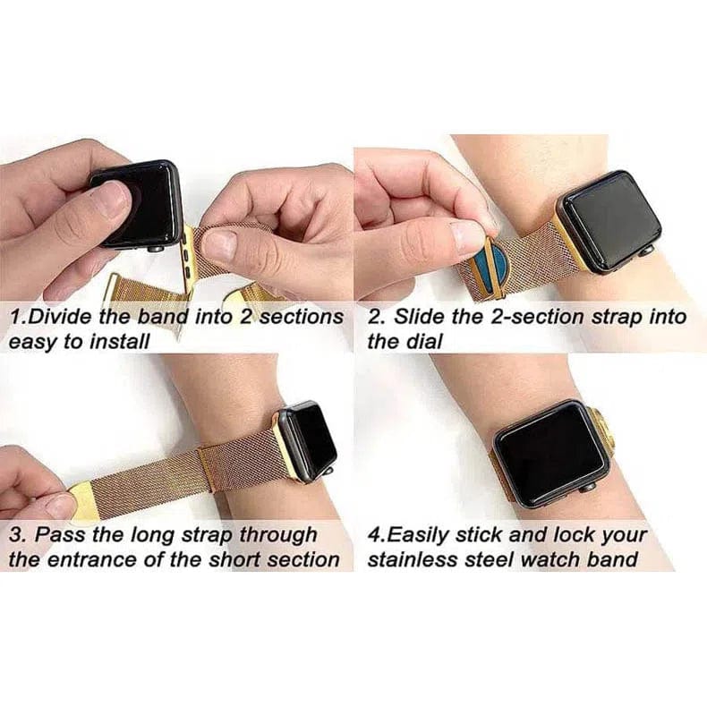 Milanese Magnetic Clasp Loop for Apple Watch 42 | 44 | 45 | Ultra 49 | 46mm S10 Watch Bands