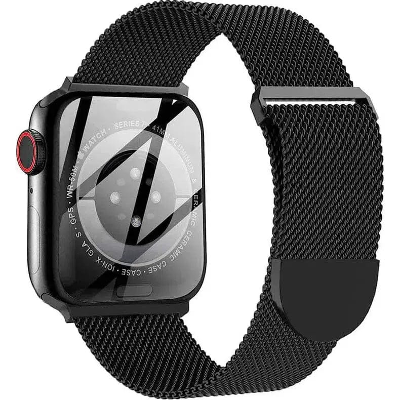 Black Milanese Magnetic Clasp Loop for Apple Watch 42 | 44 | 45 | Ultra 49 | 46mm S10 Watch Bands
