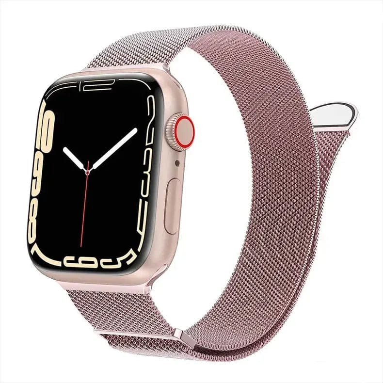 Rose gold Milanese Magnetic Clasp Loop for Apple Watch 42 | 44 | 45 | Ultra 49 | 46mm S10 Watch Bands