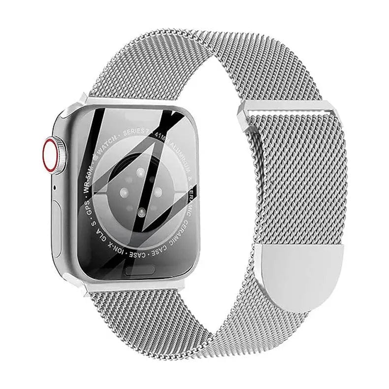 Straps & Bands for 42mm | 44mm | 45mm | Ultra 49mm / Style 2 / Silver Milanese Magnetic Loop Watch Band for Apple Watch