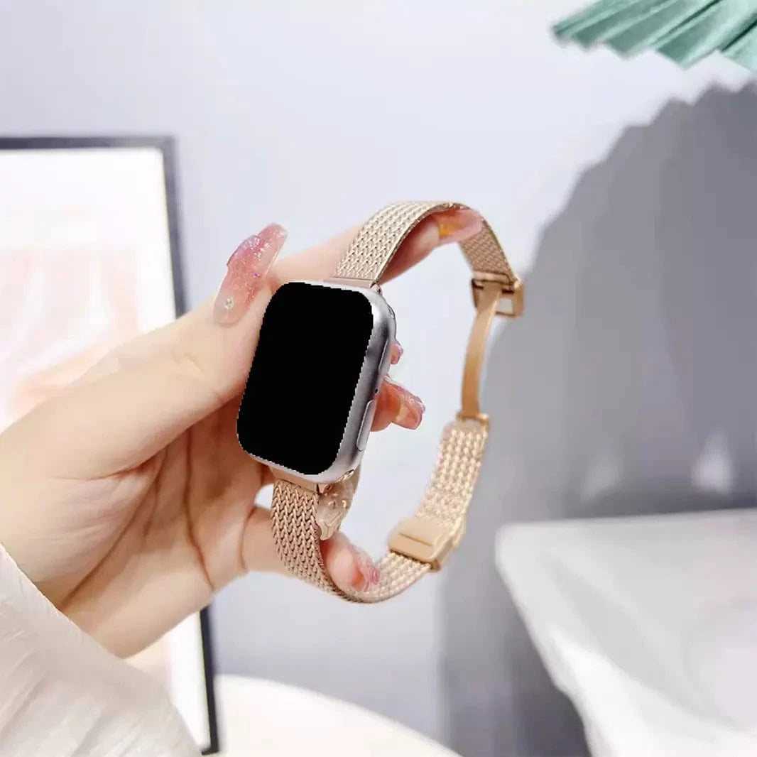 Milanese Magnetic Slim D-Buckle Band for Apple Watch 38 | 40 | 41 | 42mm S10