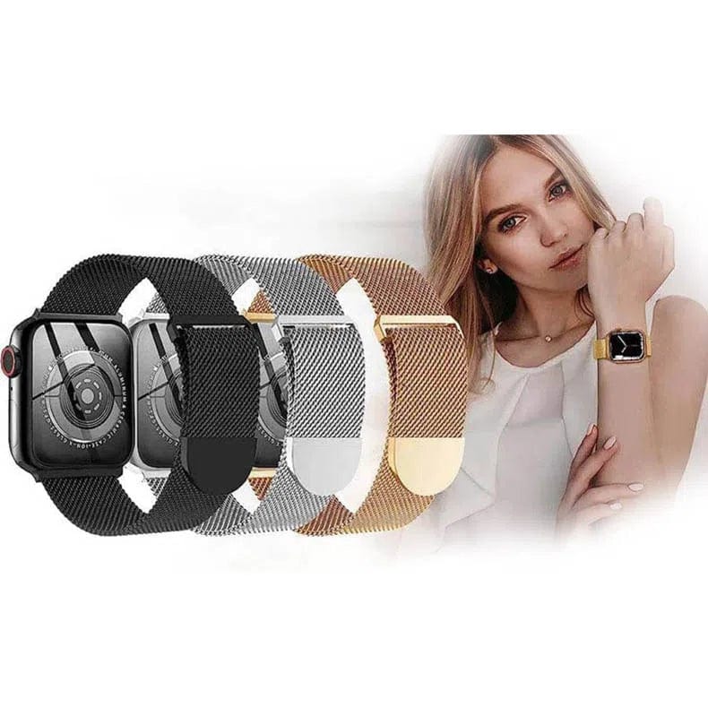 Straps & Bands for Milanese Magnetic Stainless Steel Mesh Clasp Loop Band for Apple Watch