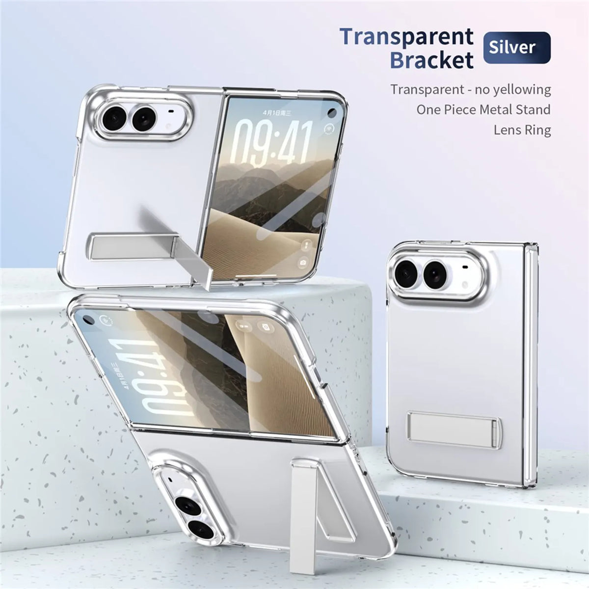 Military Grade Kickstand Transparent Hard Case for iPhone Duo