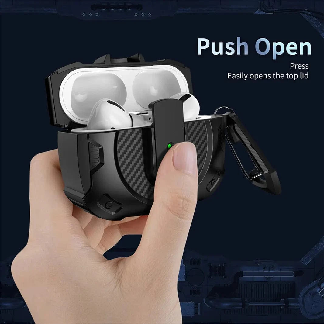 Military Hard Shell Carbon Fiber Cover for Airpods 4