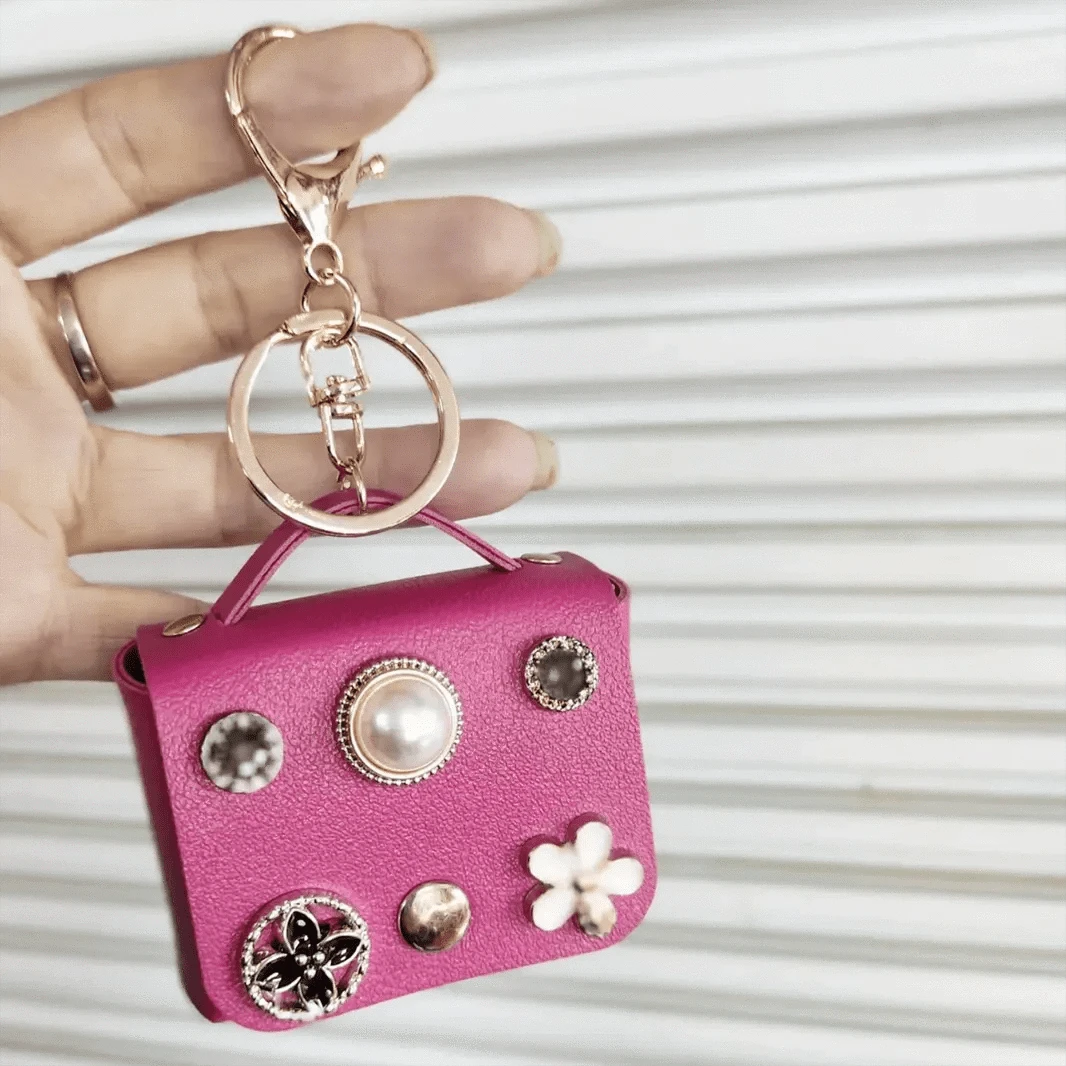 ktusu Generic Cases & Covers Mini Coin Purse Leather Texture Cover for Airpods Pro | Pro 2 Dahlia Pink